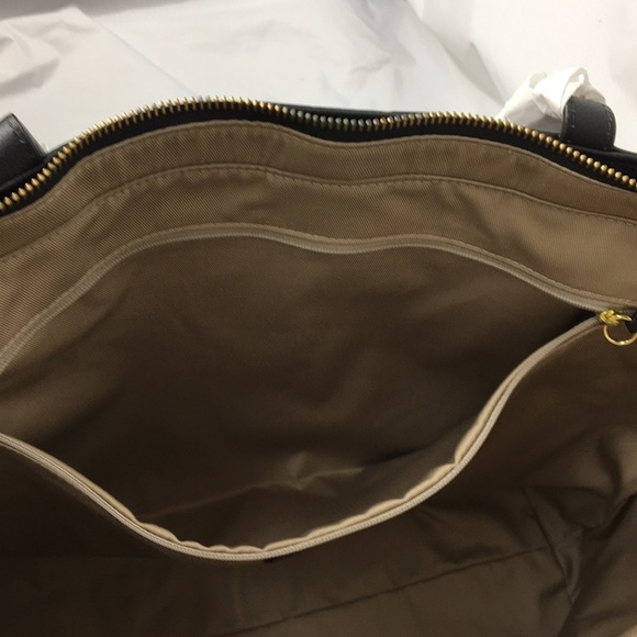 Talbots Top Zip Leather Snakeskin Tote Purse with Shoulder Straps NEW With Tags - Picture 12 of 15